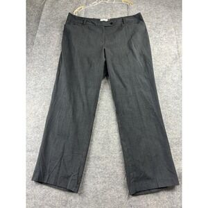 Calvin Klein Women's 16W Gray Modern-Fit Mid-Rise Straight-Leg Pants Career